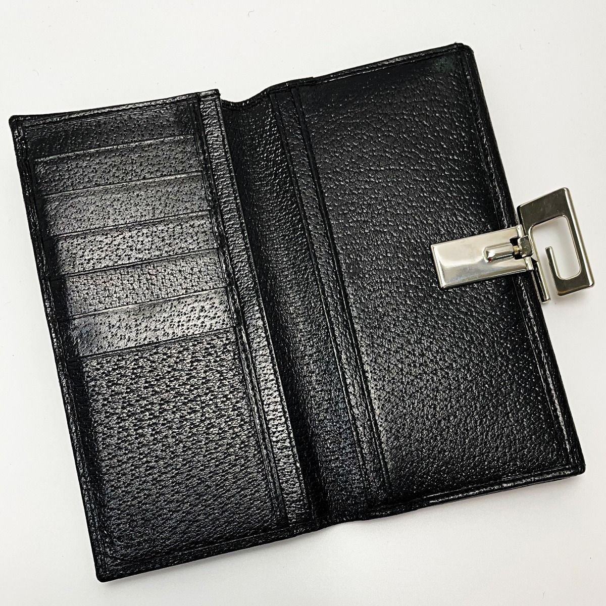 Gucci Bifold Long Wallet 035 1408 2097 Black Pigskin Leather Silver — view 3