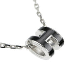Hermes Necklace Pop Ash Mini Pendant H Black Silver-color Accessories — view 4