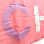 Chanel Shawl Cashmere Silk 120 200 cm Pink Logo Coco Mark — view 4