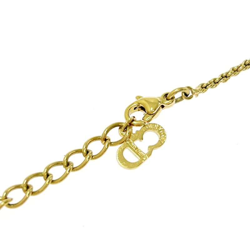 Christian Dior GP Emblem Logo Necklace Gold — view 6