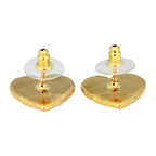 Chanel Heart Motif Earrings Gold Black — view 5