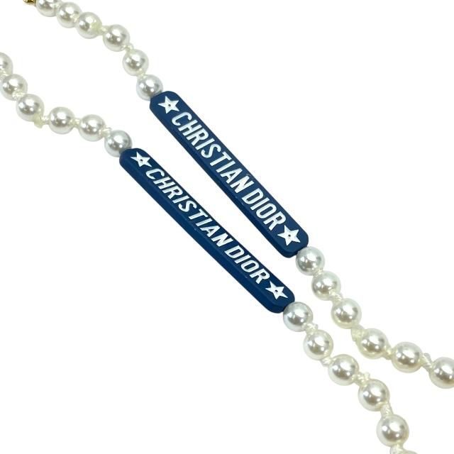 Christian Dior Airpods Holder Necklace Chain Logo Faux Pearl GP — view 8