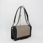Chanel Boy Quilted Chain Shoulder Bag Leather Lambskin Light Beige — view 4