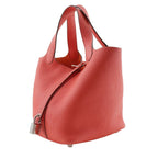 Hermes Picotin Lock 18 PM Taurillon Clemence Rose Texas Pink Silver Hardware — view 2