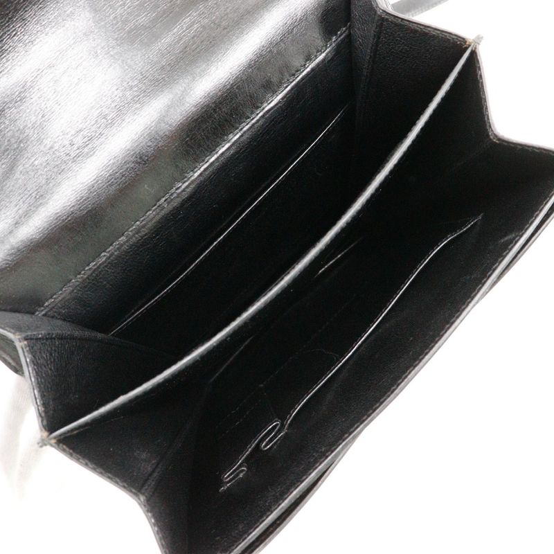 Hermes Chianti One Shoulder Vintage Box Calf Black Gold Hardware Women — view 6