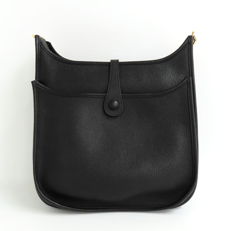 Hermes Evelyne 3 PM Black Taurillon Clemence Gold Hardware — view 3