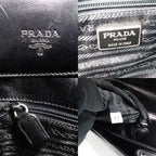 Prada Plachain Shoulder B6380 Black Nappa Swing Leather Bag — view 7