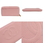 Chanel Round Zipper Long Wallet Caviar Leather 9 th Coco Mark — view 3