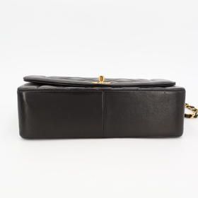 Chanel Quilted Diana Chain Shoulder Bag Black Lambskin — view 3