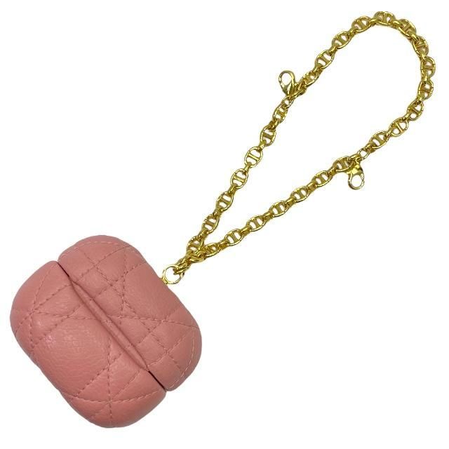 Christian Dior Cannage Airpods Pro Case Earphone Lambskin Leather Pink — view 2
