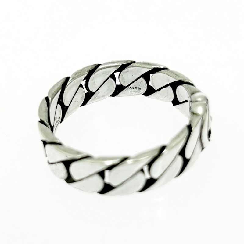 Gucci Silver Interlocking G Chain Ring 5.1 925 Engraved — view 6