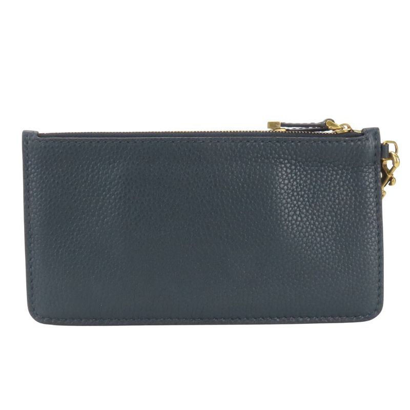 Christian Dior Pouch Bee Leather Navy Gold Hardware Multi Case Clutch — view 2