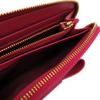 Prada Round Zipper Ribbon 1 M0506 Leather Saffiano Peonia 1211 Long — view 7