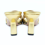 Gucci Adidas Collaboration Sandals Gold Size 38 Mule Heel Logo — view 6