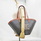 Celine Coufan Brown Triomphe Canvas Tote Bag Multicolor Logo — view 9