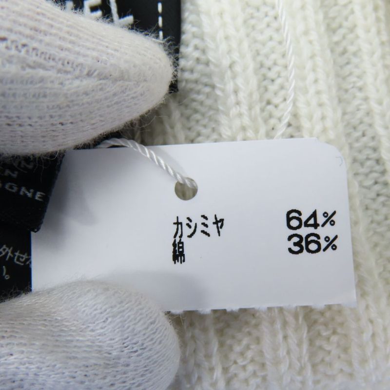 Chanel Knit Cap Cashmere Cotton White Black Hat Coco Mark Apparel — view 7