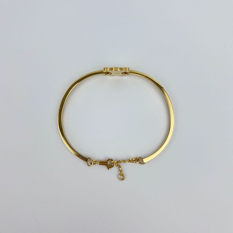 Celine Logo Triomphe Accessory Bracelet Bangle Gold Vintage — view 4