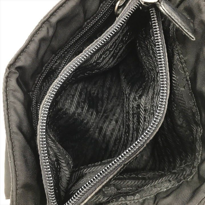 Prada Nylon Tessuto Chain Shoulder Bag Black — view 8