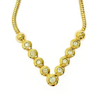 Christian Dior GP Rhinestone V Motif Necklace Gold — view 3