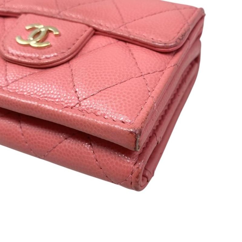 Chanel Trifold Wallet Classic Small Flap Ap0230 Quilted Caviar Leather — view 4