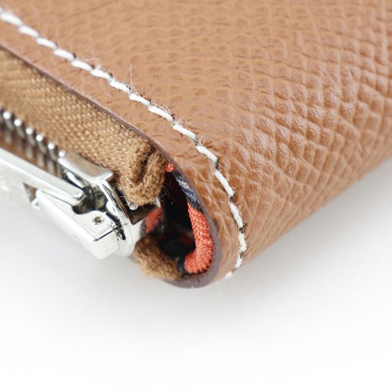 Hermes Azap Silk-in Vaux-epson Brown Q Long Wallet — view 4