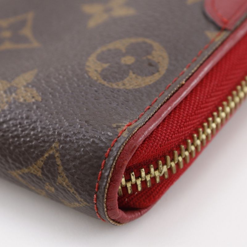 Louis Vuitton Zippy Wallet Retiro Monogram Canvas Threes Brown Red — view 5