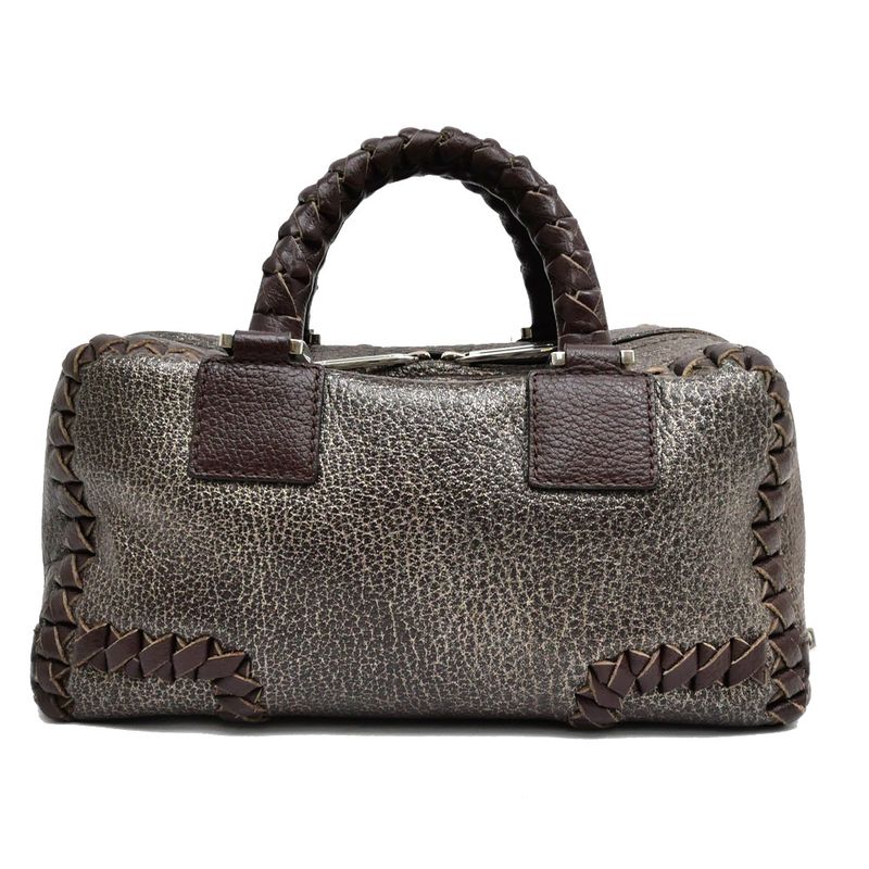 Loewe Amazona 28 Handbag Metallic Bronze Brown Silver Hardware Anagram — view 4