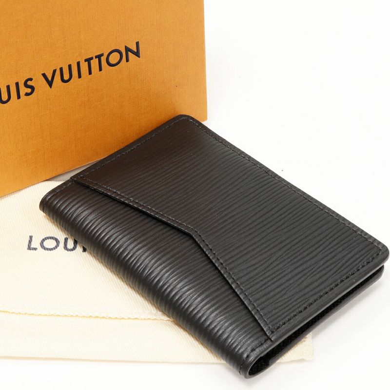 Louis Vuitton Bifold Card Case Pass Epi Noir Black Organizer Deux Poches — view 3