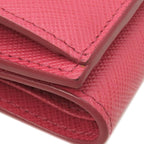 Prada Trifold Wallet Metal Logo Leather Pink Gold Hardware Compact — view 4