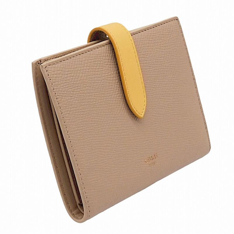 Celine Medium Strap Wallet Calfskin Nude Beige Citron Yellow Bicolor — view 3