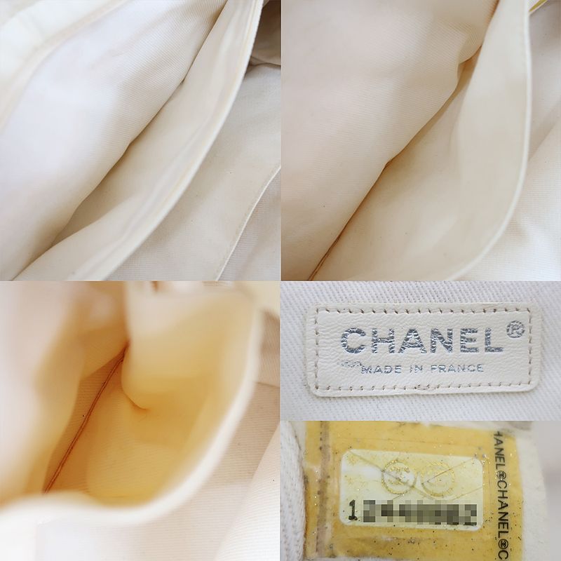 Chanel Handbag Chain Ivory Silver Hardware Leather — view 8