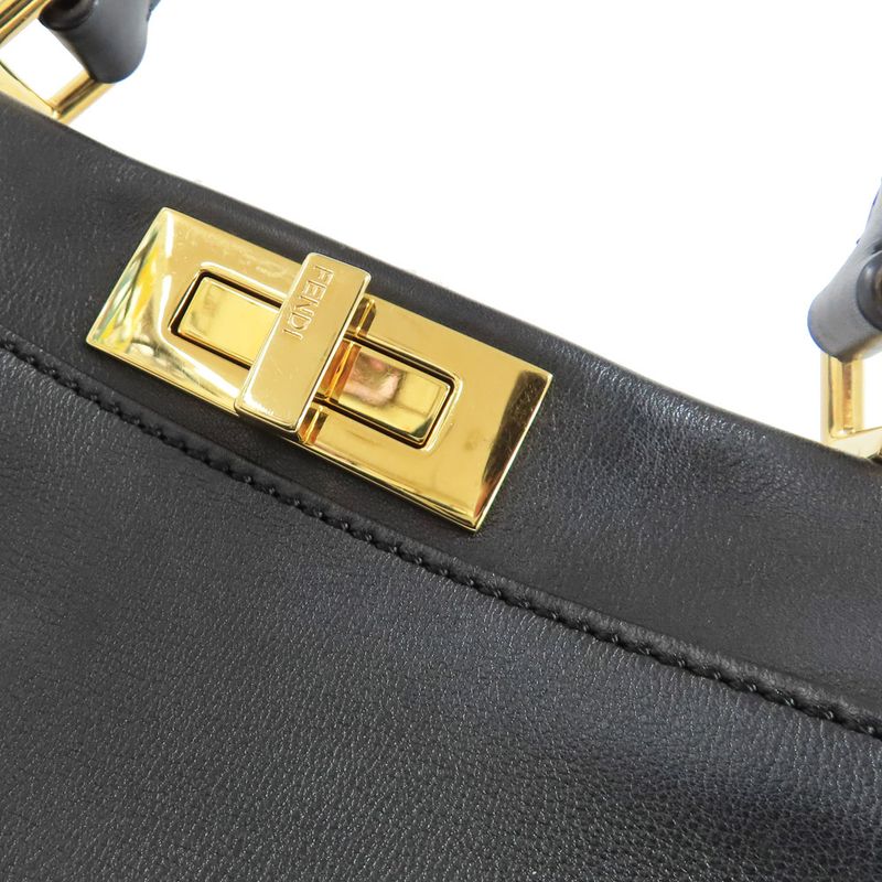 Fendi P-cub 8 Bn290 Shoulder Bag Handbag 2-Way Black Leather — view 7