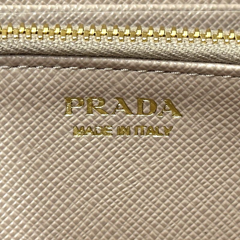 Prada Wallets ed Long Saffiano Beige 1 Ml506 Gold Hardware Round — view 5