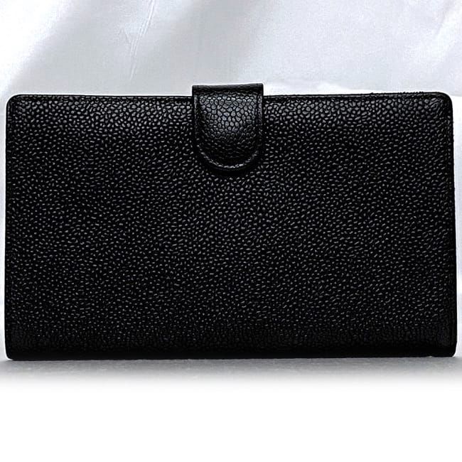 Chanel Fold Over Clasp Long Wallet Black — view 3