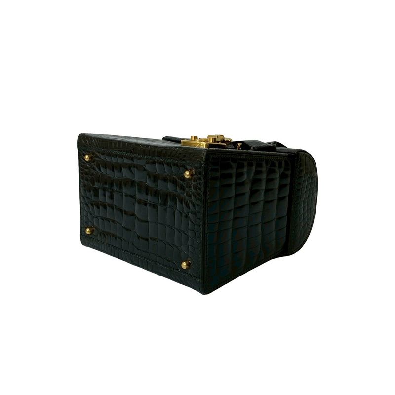 Gucci Vintage Ladylock Croco Leather Handbag Vanity — view 9