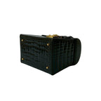 Gucci Vintage Ladylock Croco Leather Handbag Vanity Bag
