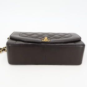 Chanel Diana Flap Quilted 25 Chain Shoulder Bag Lambskin Black Gold Hardware — view 3