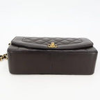 Chanel Diana Flap Quilted 25 Chain Shoulder Bag Lambskin Black Gold Hardware — view 3