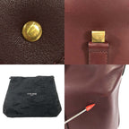 Celine Leather Shoulder Bag Bordeaux — view 9