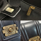 Chanel Boy Chain Tote Bag Black Leather — view 4