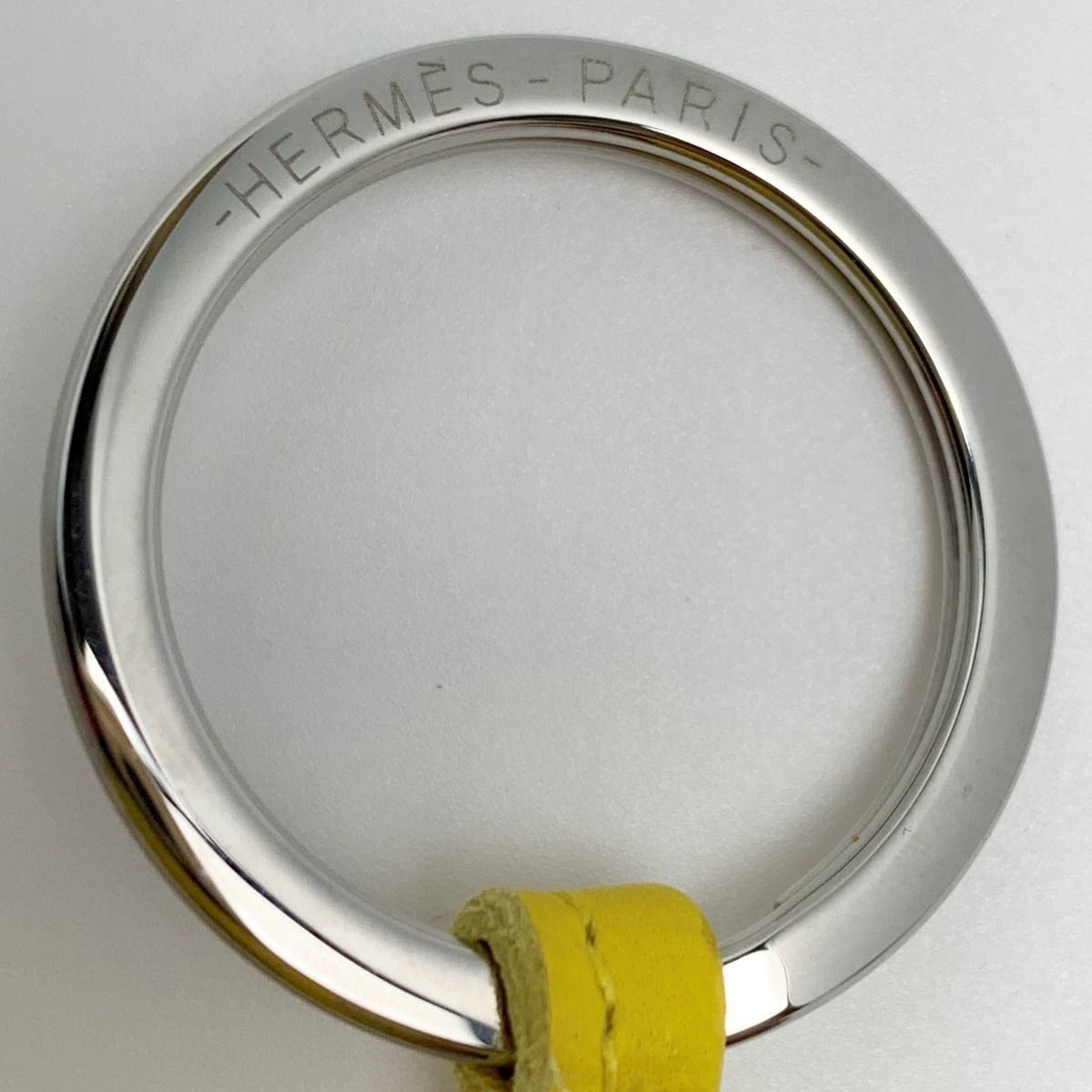 Hermes Carmen Unodos Brown Yellow Key Holder Charm Silver Hardware — view 8
