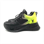 Louis Vuitton Run Away Pulse Line Sneakers Shoes Black Yellow — view 3