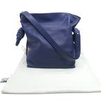 Loewe Flamenco Knot Anagram Shoulder Bag Leather Purple Silver Hardware — view 9