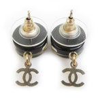 Chanel Classic Black and Gold Chain Earrings — view 6