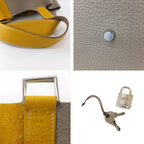 Hermes Picotin Lock T GM Handbag Gray Yellow Silver Hardware — view 9