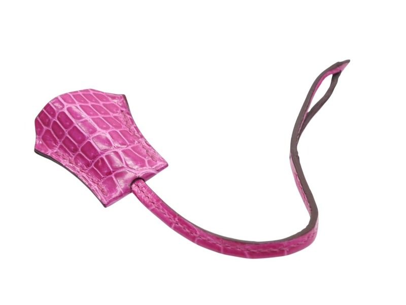 Hermes Clochette Cadena Key Set Fuchsia Porosus Gold — view 4