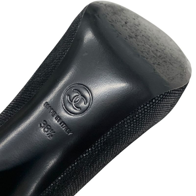 Chanel Boots Short Shoes Leather Black Coco Mark Metallic — view 8