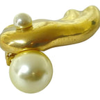Christian Dior Earrings Pearl GP Gold White One Ear — view 5