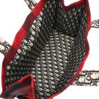 Christian Dior 19 AW Double L Canvas Check Tote Bag Red — view 6