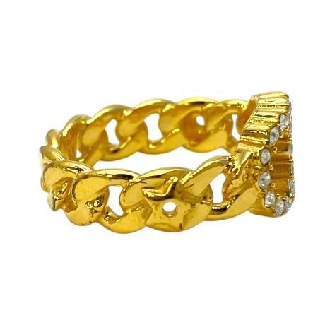 Christian Dior Ring Accessories Jewelry Small CD Logo GP Rhinestone — view 4